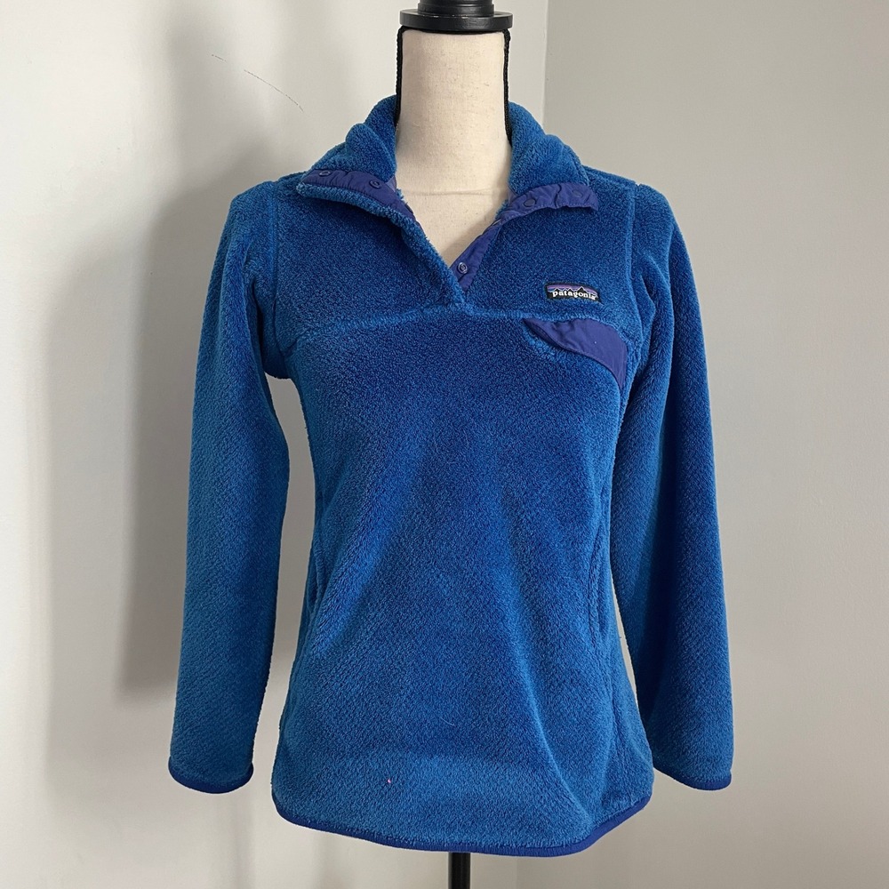 Patagonia Fleece Snap T Pullover sz XS Blue Polartec Thermal Pro Granola‎ Hiking
